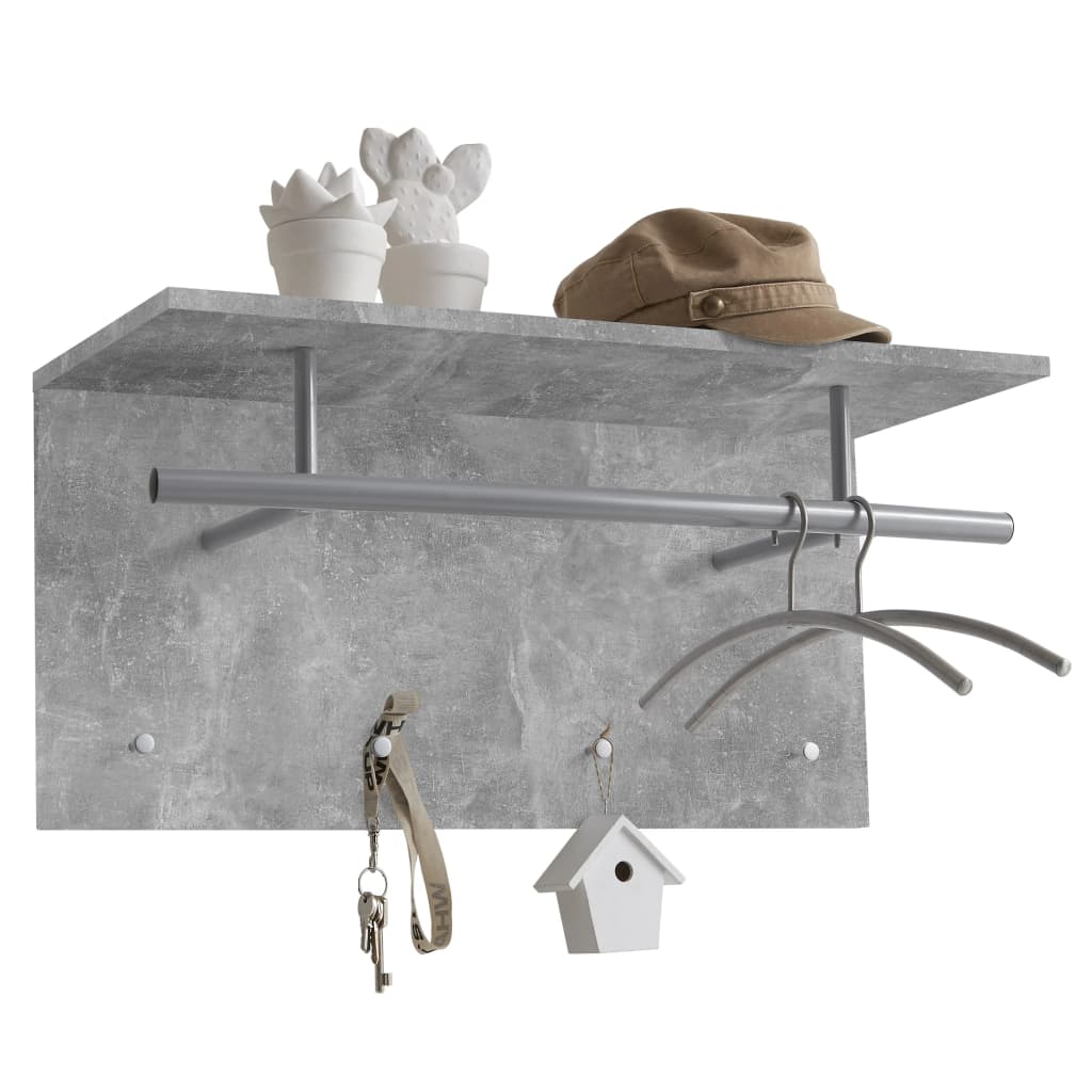 Porte-manteau mural 72x29,3x34,5 cm Gris béton