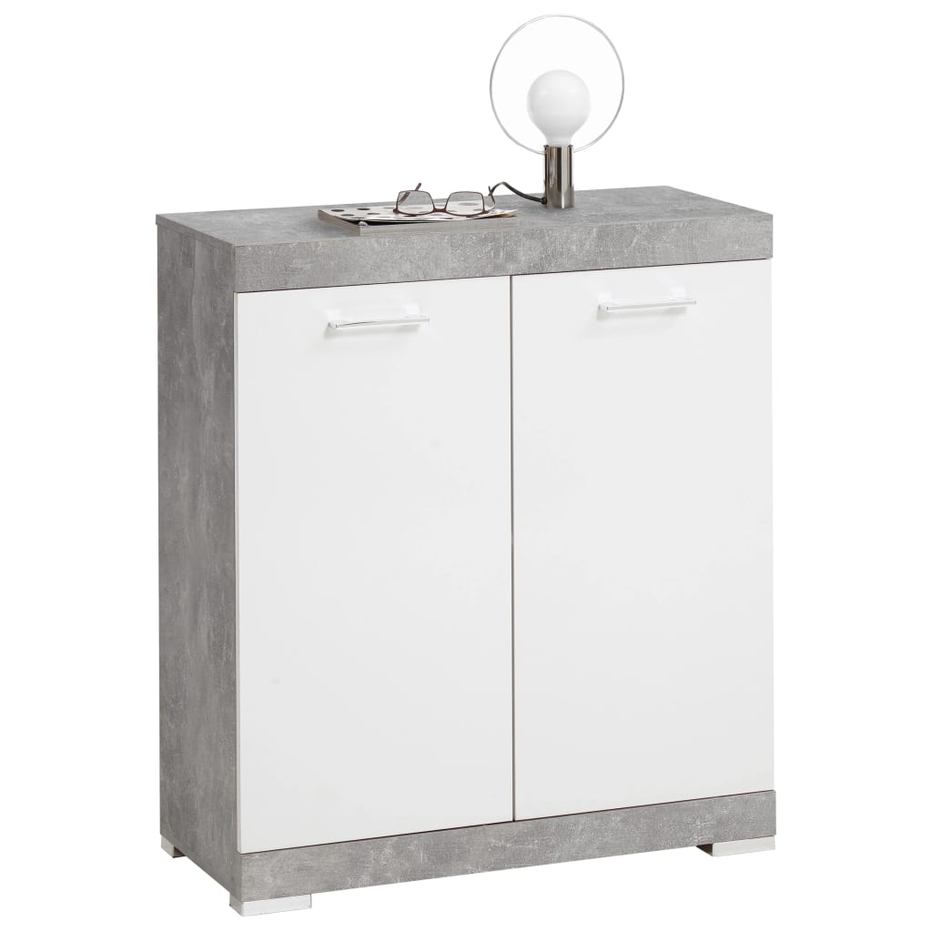 Armoire avec 2 portes 80 x 34,9 x 89,9 cm Blanc et béton