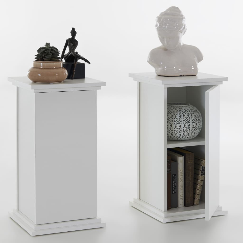 FMD Table d'appoint avec porte 57,4 cm Blanc
