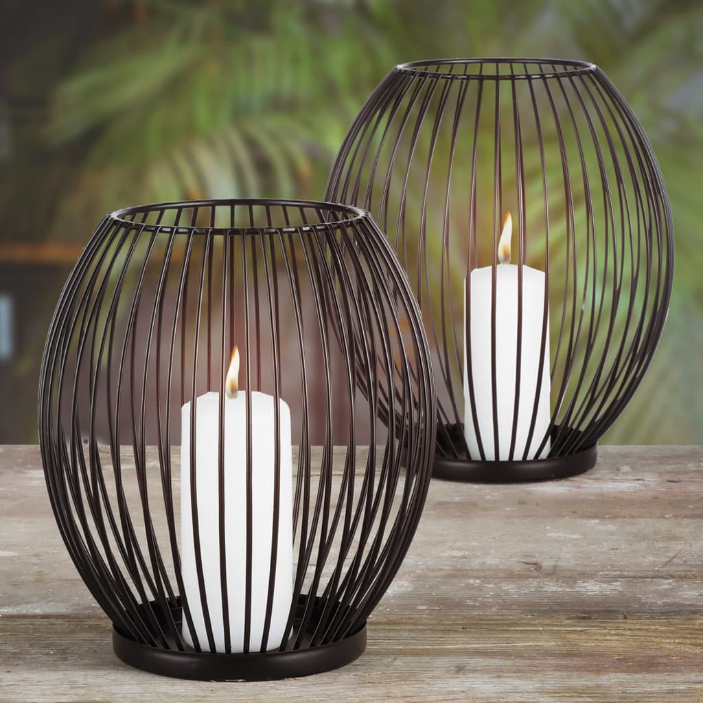 Ensemble de bougeoirs 2 pcs Noir