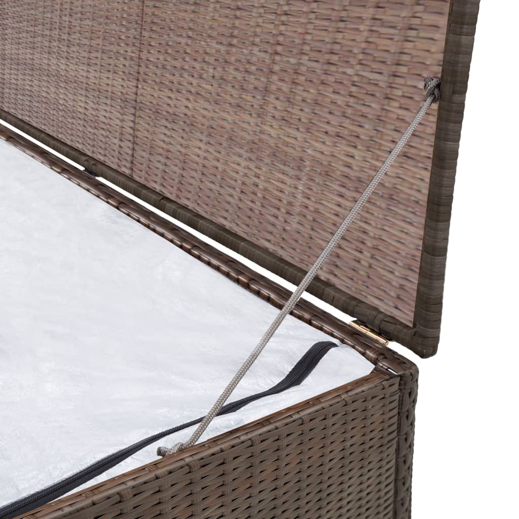 Boîte de rangement de jardin Marron 120x50x60 cm Résine tressée