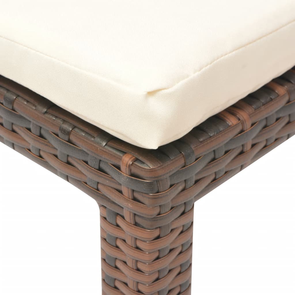 Chaise longue avec coussin Résine tressée Marron