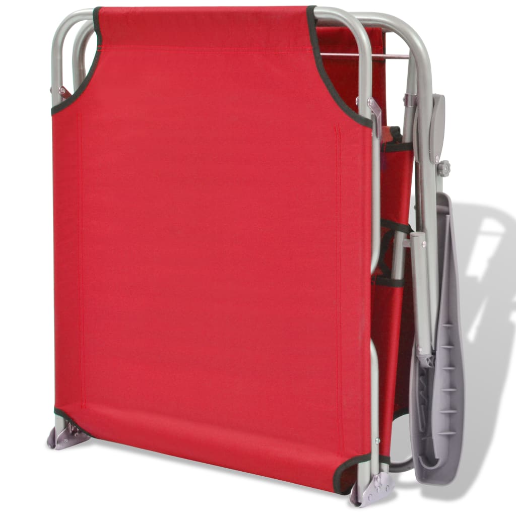Chaise longue avec auvent Acier Rouge
