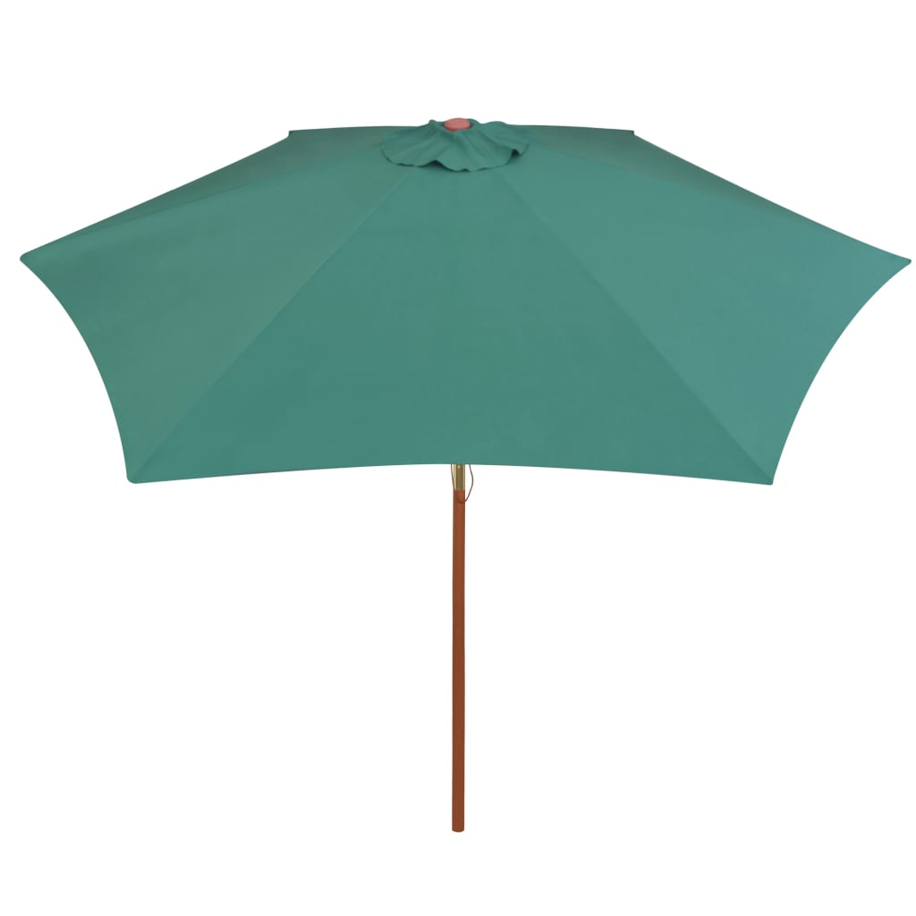 Parasol avec poteau en bois 270 x 270 cm Vert