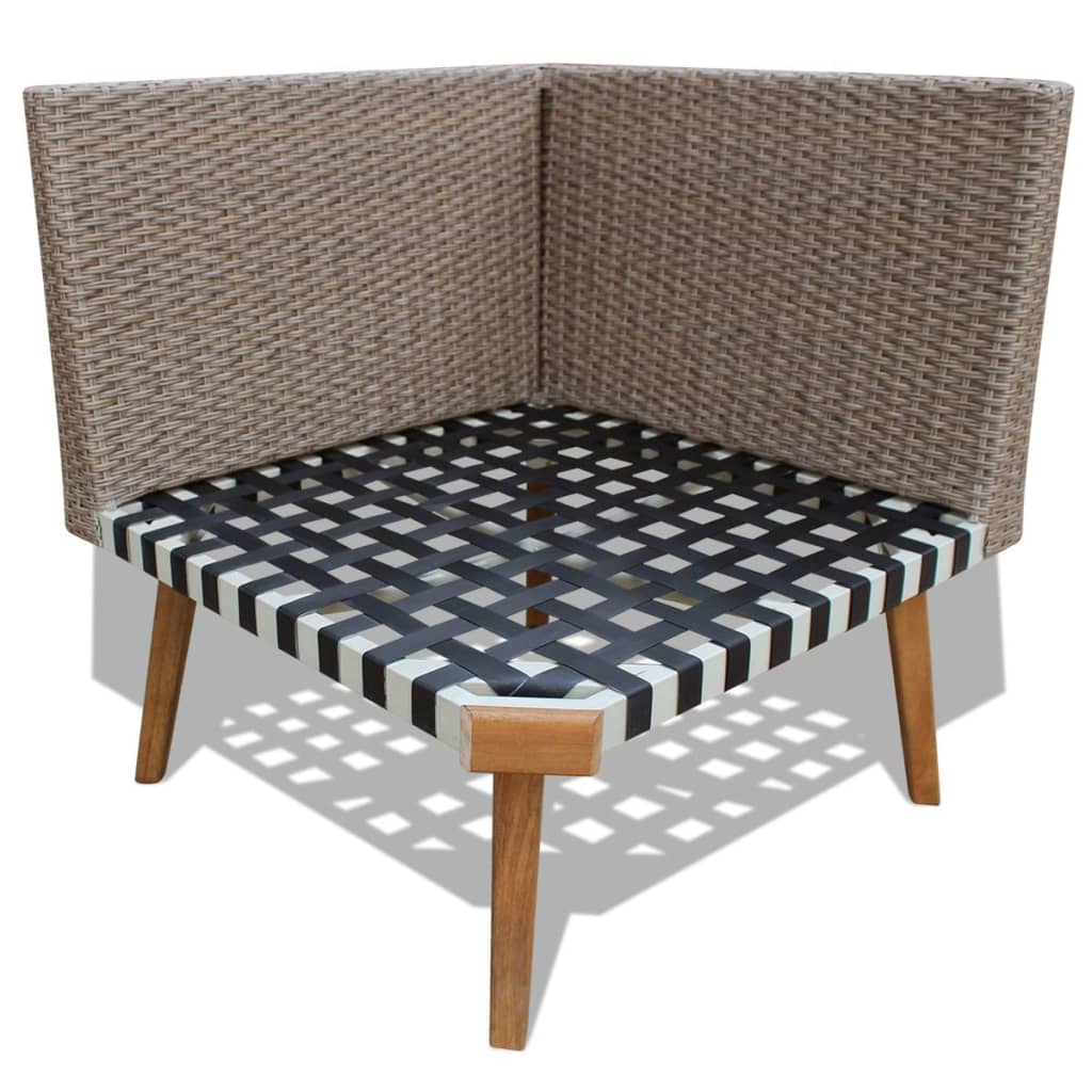 Salon de jardin 4 pcs avec coussins Résine tressée Gris