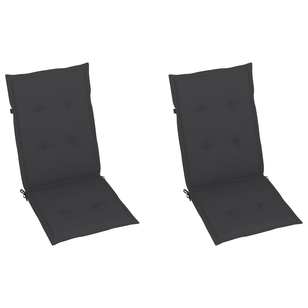 Coussin de chaise de jardin 2 pcs Anthracite 120 x 50 x 3 cm