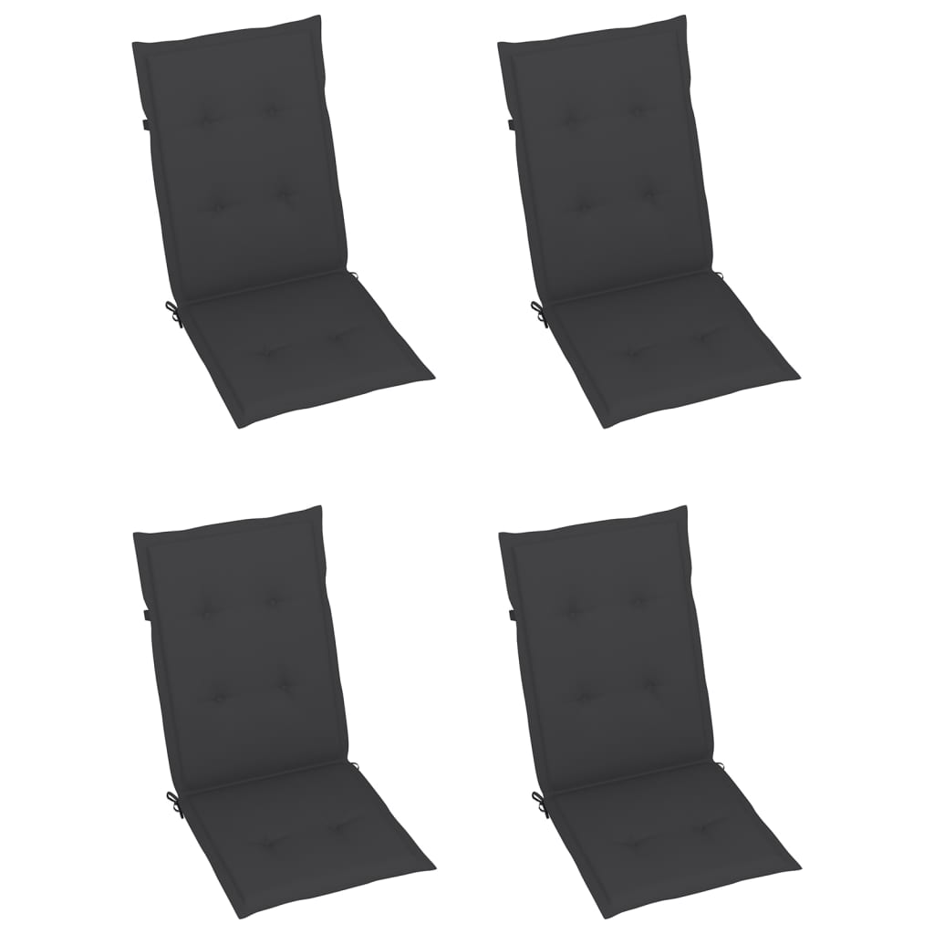 Coussin de chaise de jardin 4 pcs Anthracite 120 x 50 x 3 cm