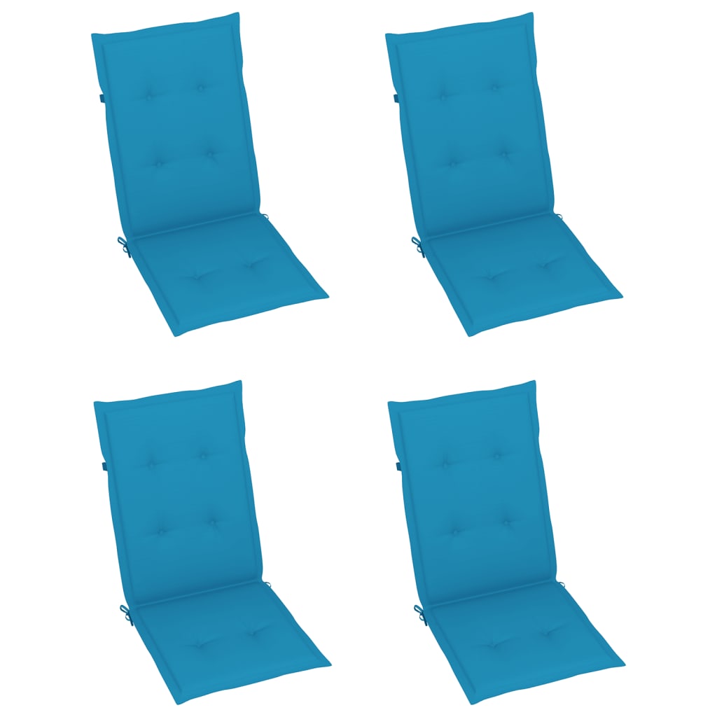 Coussin de chaise de jardin 4 pcs Bleu 120 x 50 x 3 cm