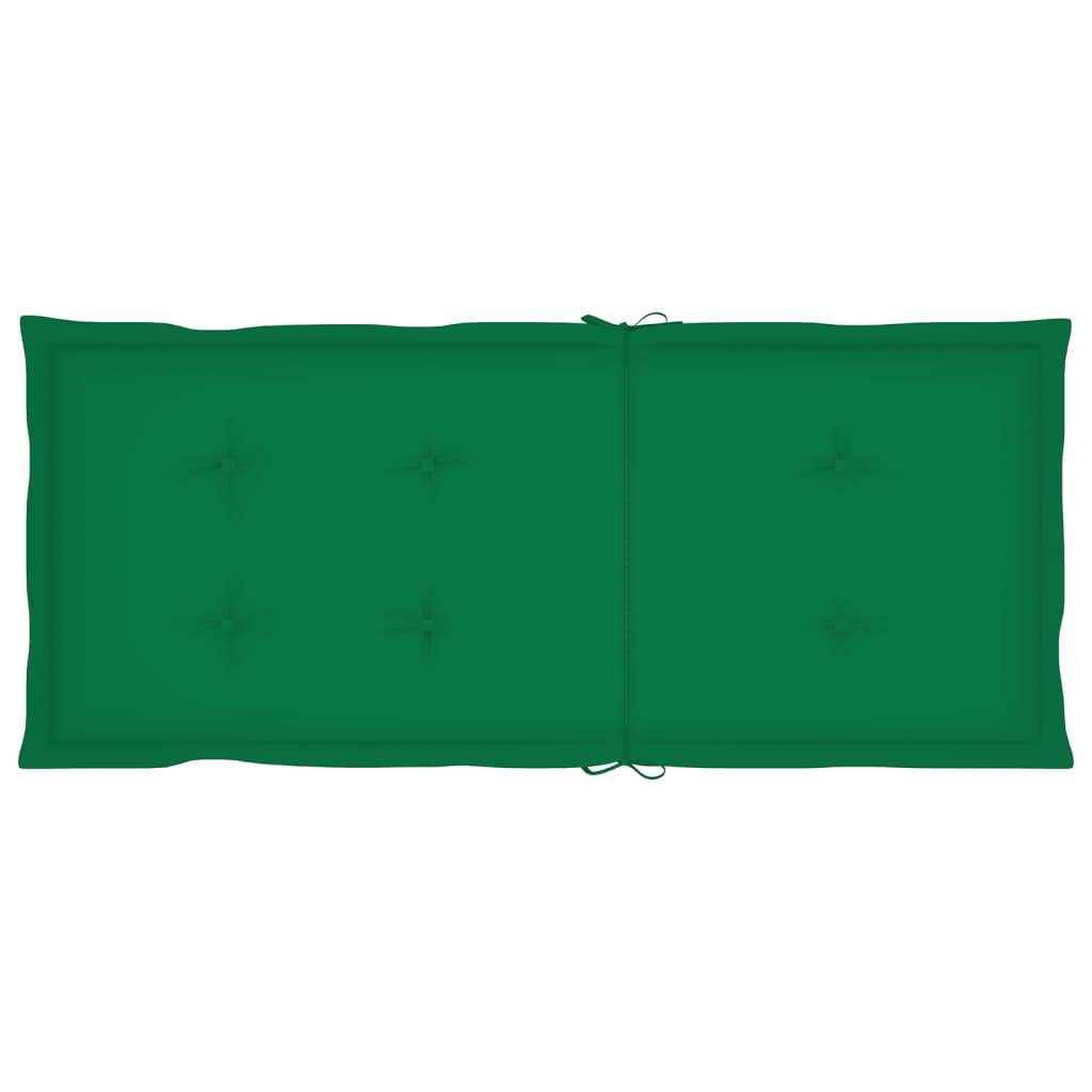 Coussin de chaise de jardin 2 pcs Vert 120 x 50 x 3 cm