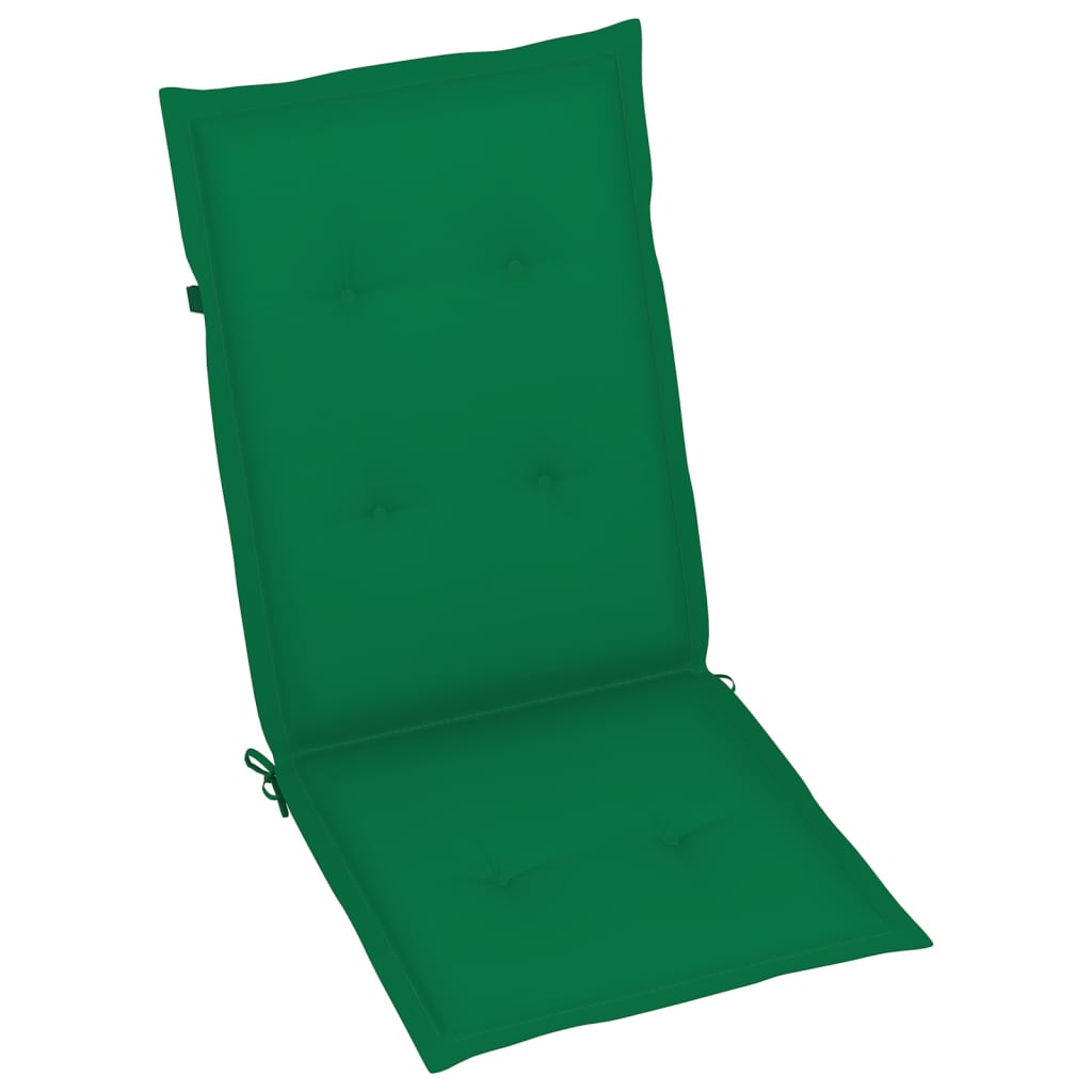 Coussin de chaise de jardin 4 pcs Vert 120 x 50 x 3 cm