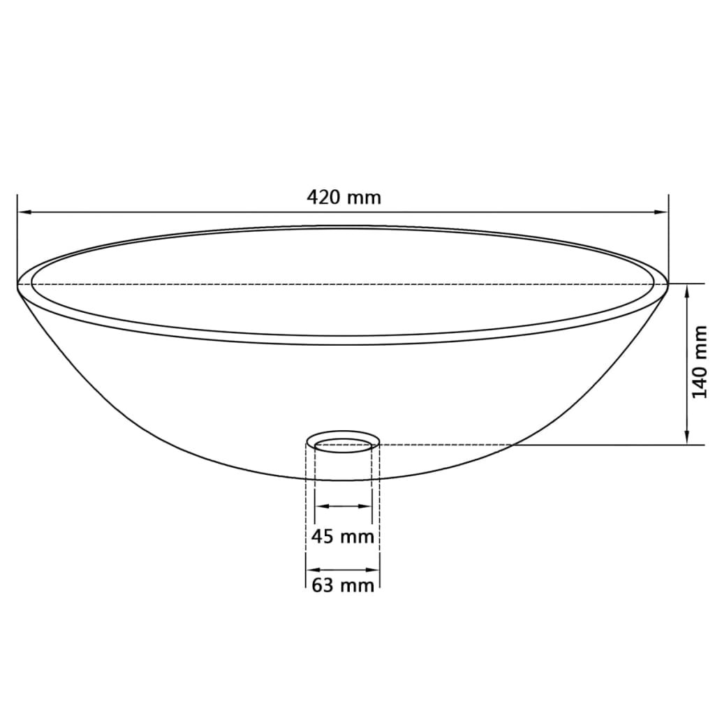 Lavabo Verre trempé 42 cm Marron