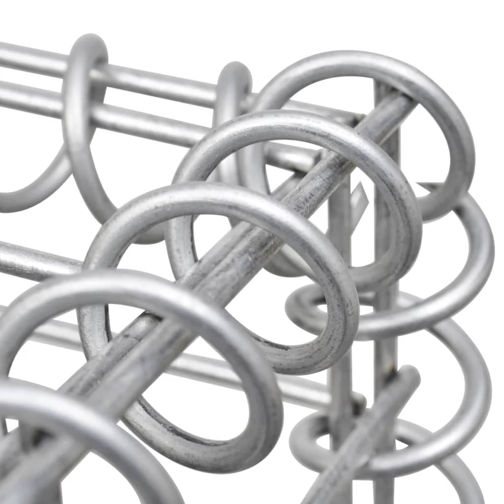 Lit surélevé à gabion Acier 180 x 90 x 100 cm Argenté