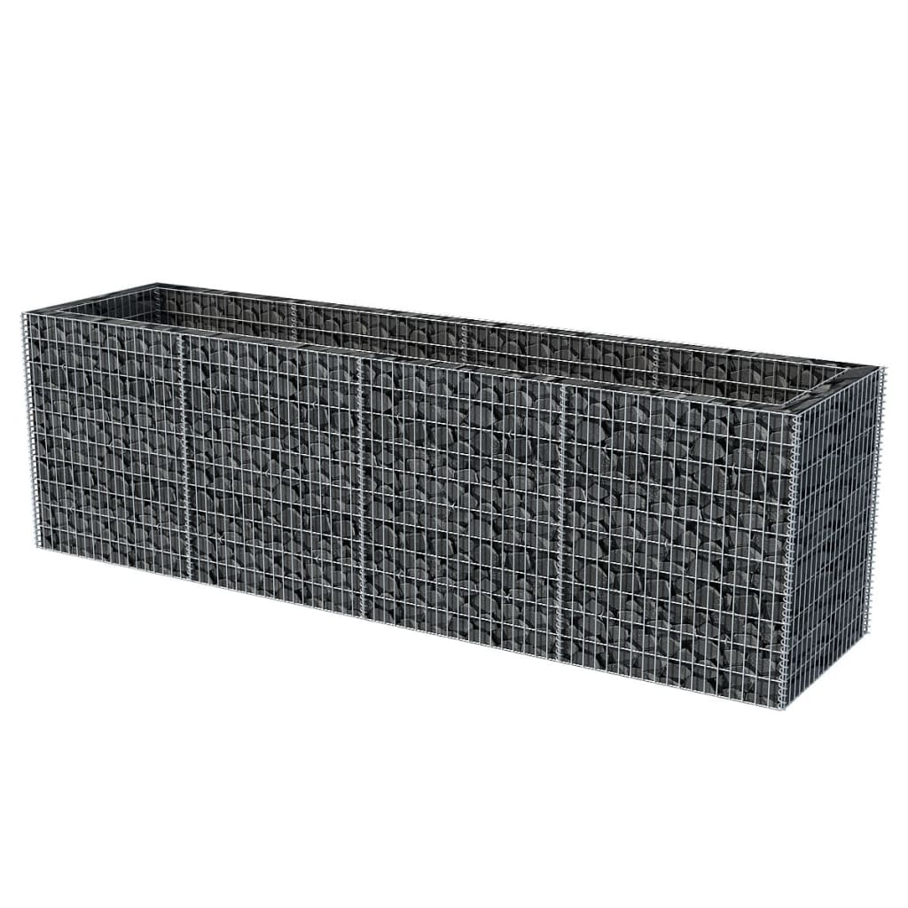 Lit surélevé à gabion Acier 360x90x100 cm