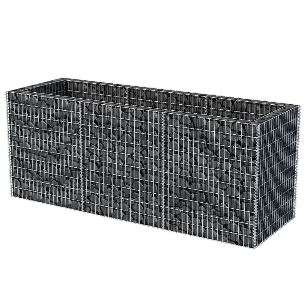 Lit surélevé à gabion Acier 270x90x100 cm