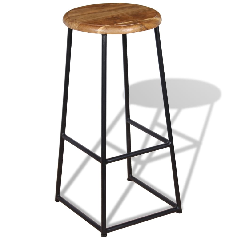 Tabourets de bar 2 pcs Bois de teck massif