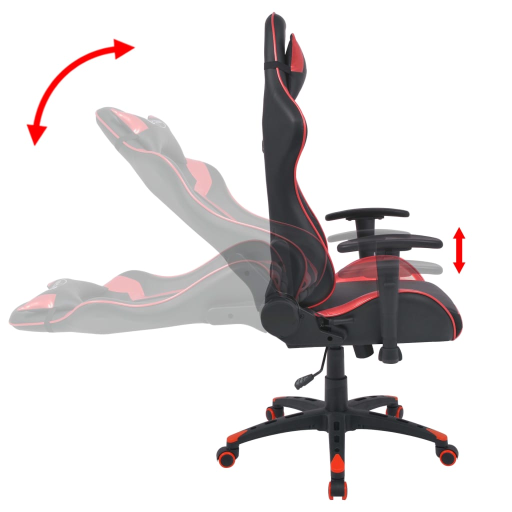 Chaise de bureau inclinable Cuir artificiel Rouge