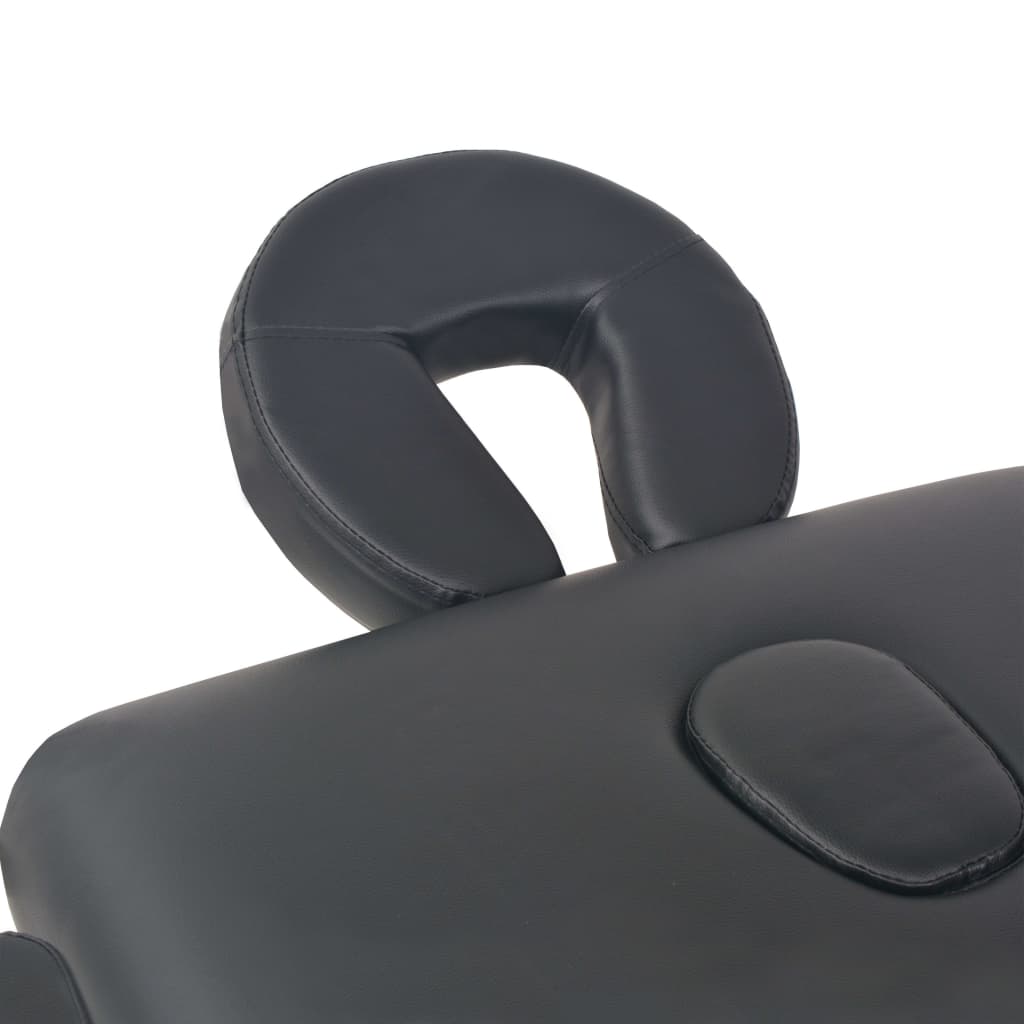 Table de massage pliable à 2 zones 10 cm d'épaisseur Noir