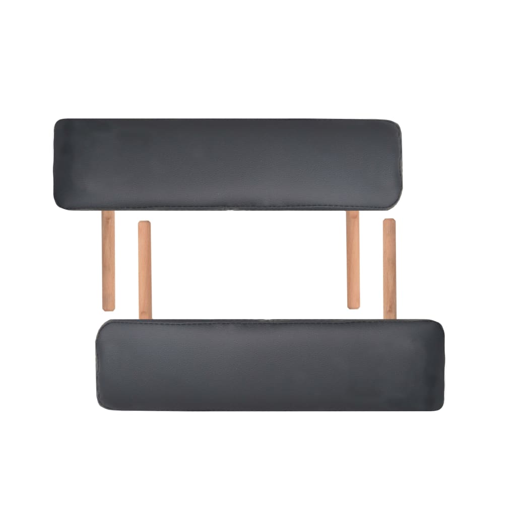 Table de massage pliable à 2 zones 10 cm d'épaisseur Noir