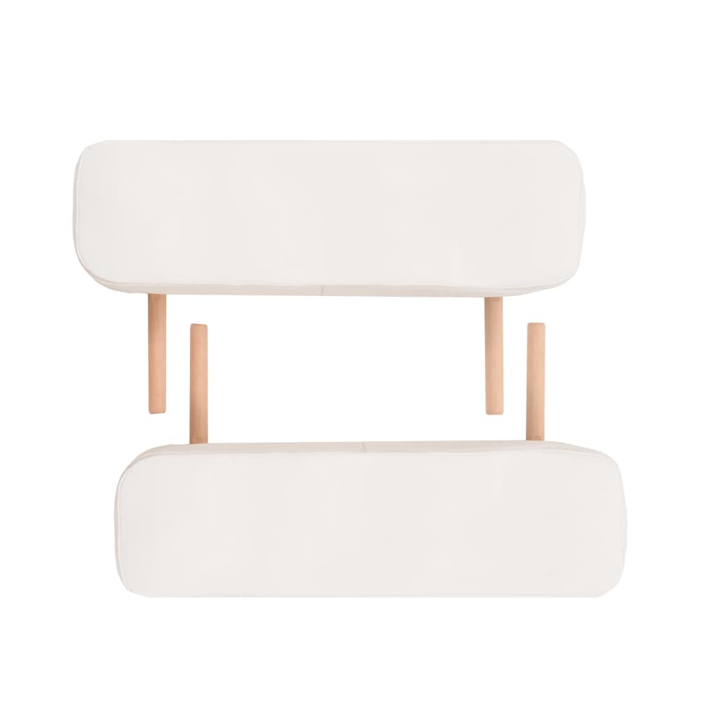 Table de massage pliable à 3 zones 10 cm d'épaisseur Blanc