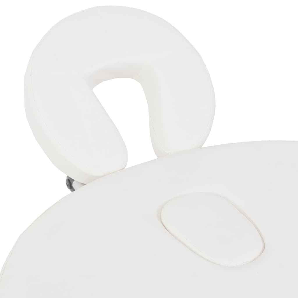 Table de massage pliable 4 cm d'épaisseur et 2 traversins Blanc