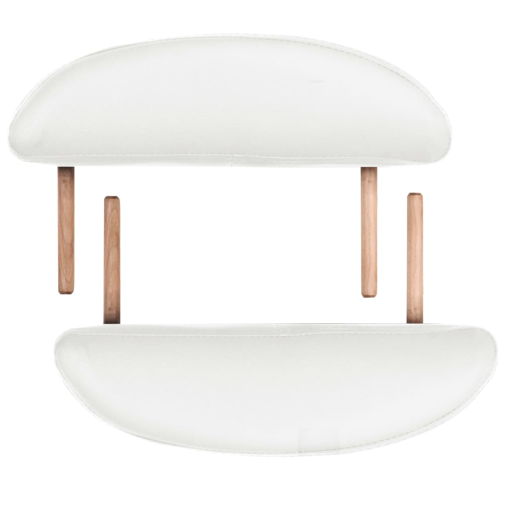 Table de massage pliable 4 cm d'épaisseur et 2 traversins Blanc