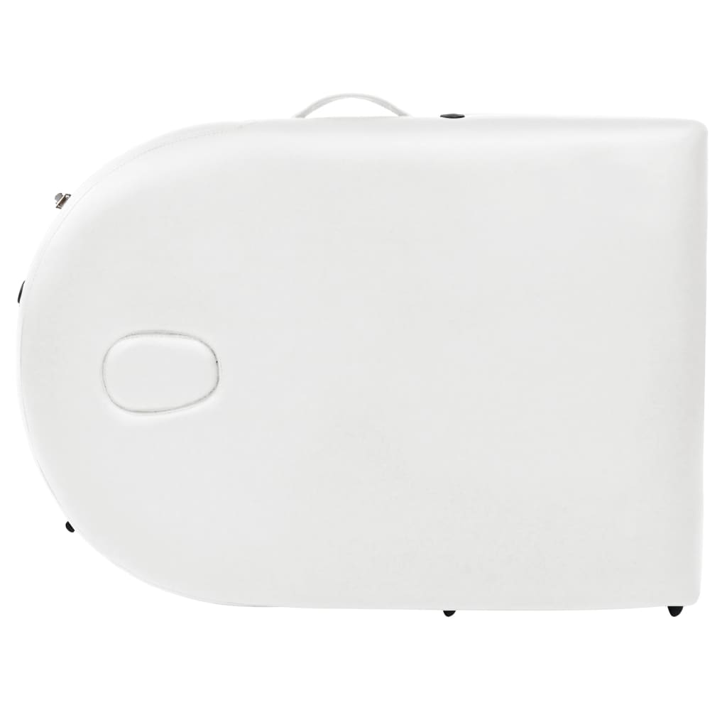 Table de massage pliable 4 cm d'épaisseur et 2 traversins Blanc
