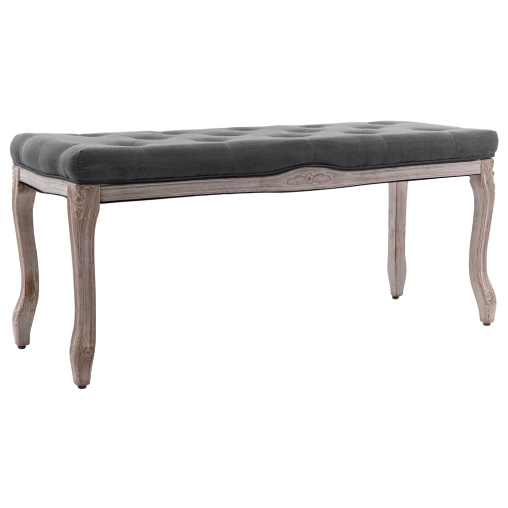 Banc Lin Bois solide 110x38x48 cm Gris foncé