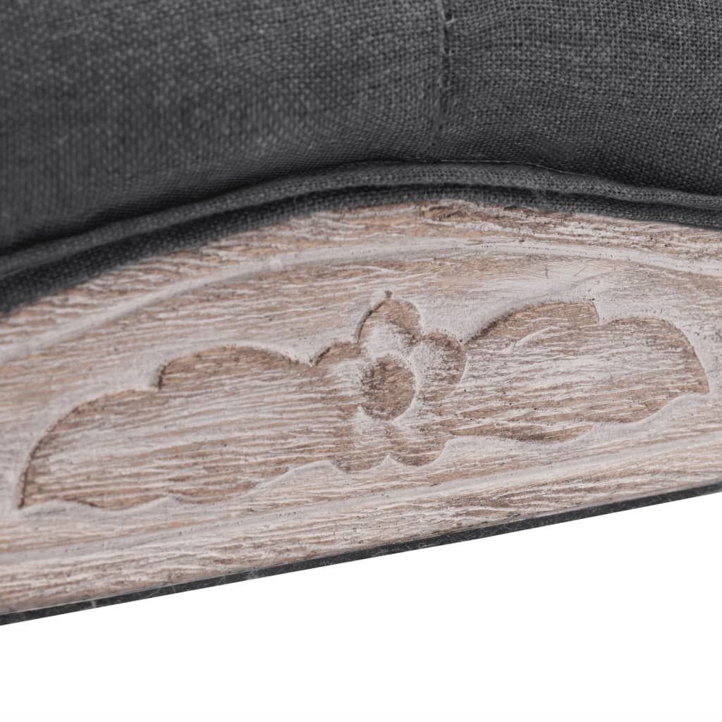 Banc Lin Bois solide 110x38x48 cm Gris foncé