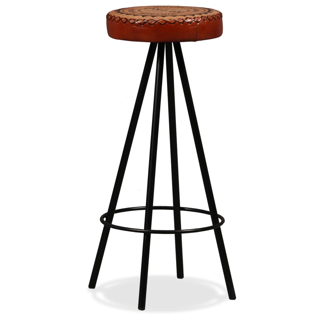 Tabourets de bar 2 pcs Cuir véritable