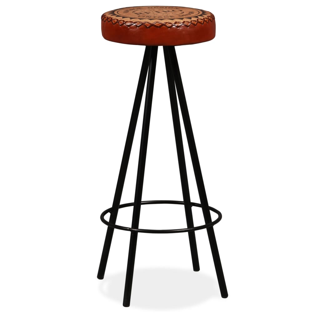 Tabourets de bar 2 pcs Cuir véritable