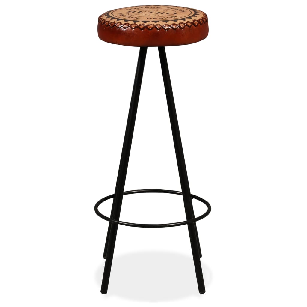 Tabourets de bar 2 pcs Cuir véritable