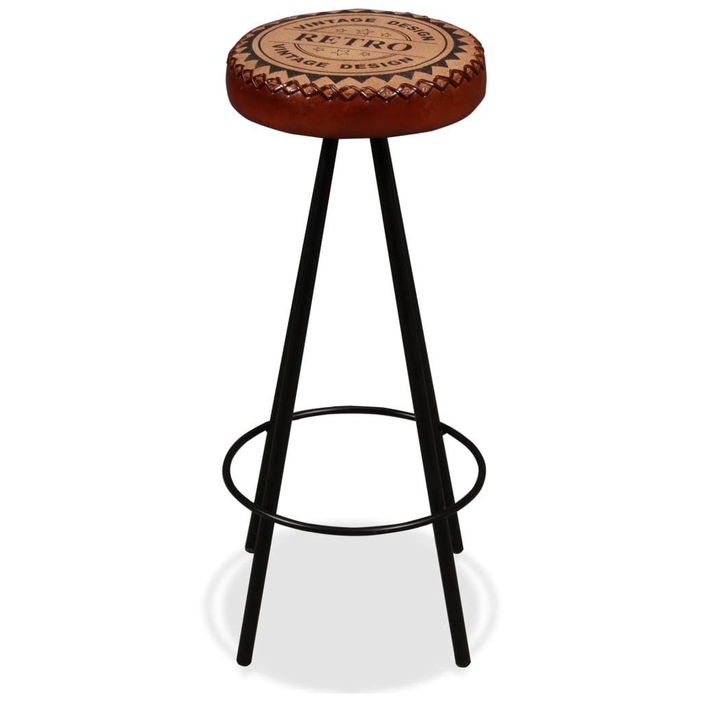 Tabourets de bar 2 pcs Cuir véritable