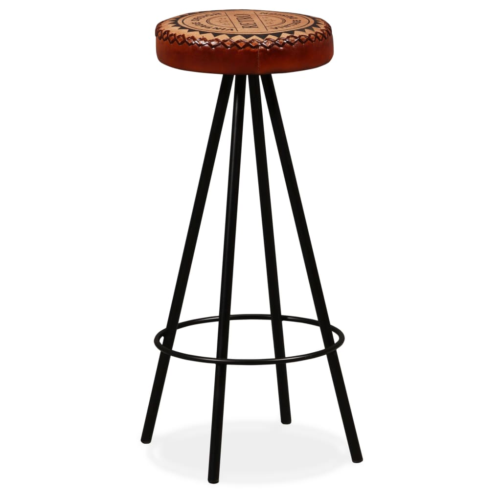 Tabourets de bar 2 pcs Cuir véritable
