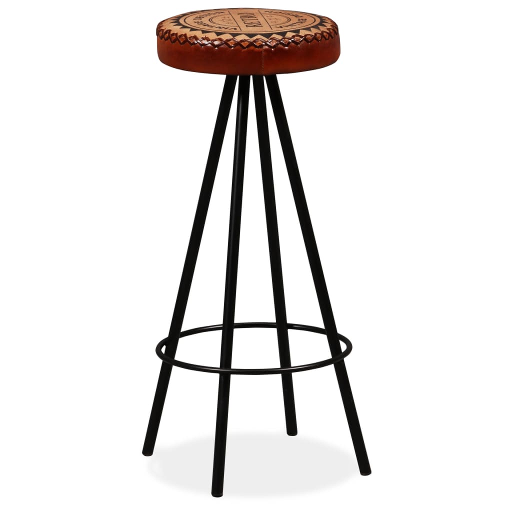 Tabourets de bar 2 pcs Cuir véritable