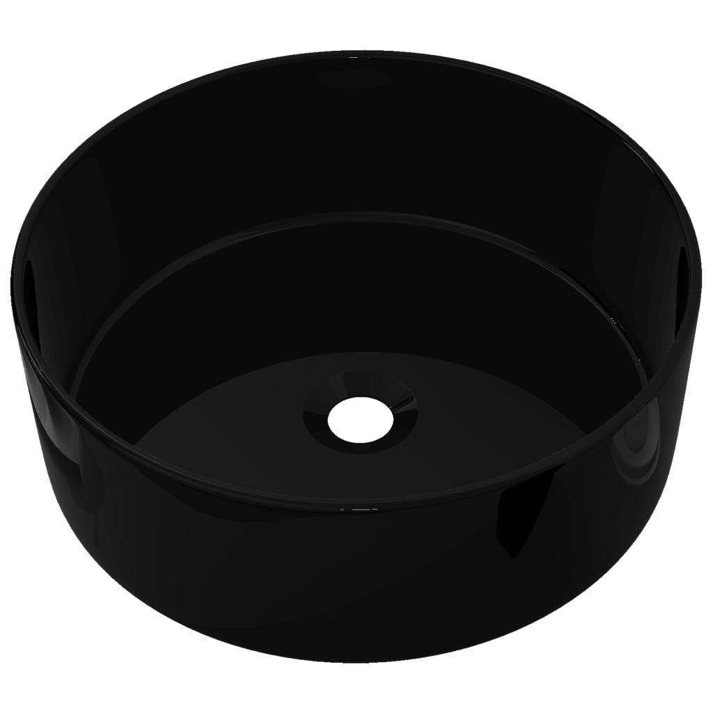 Lavabo rond Céramique Noir 40 x 15 cm