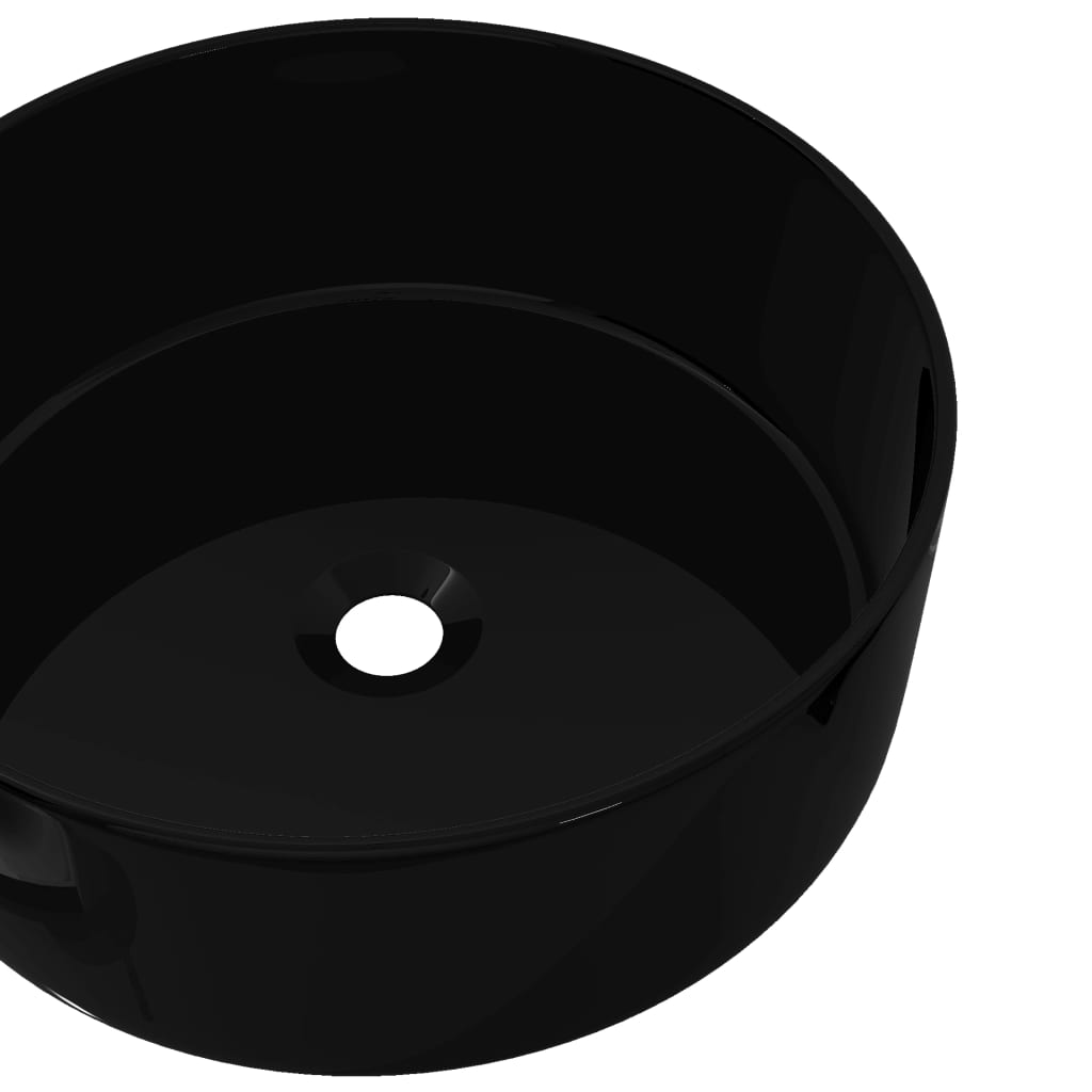 Lavabo rond Céramique Noir 40 x 15 cm