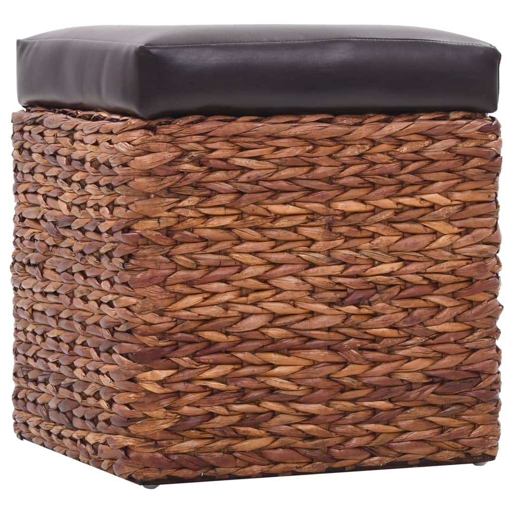 Banc avec 2 poufs Jacinthe d'eau Marron et noir