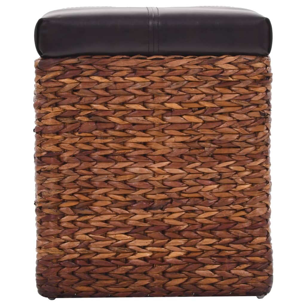 Banc avec 2 poufs Jacinthe d'eau Marron et noir