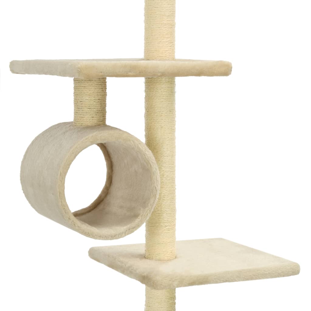 Arbre à chat avec griffoirs en sisal 260 cm Beige