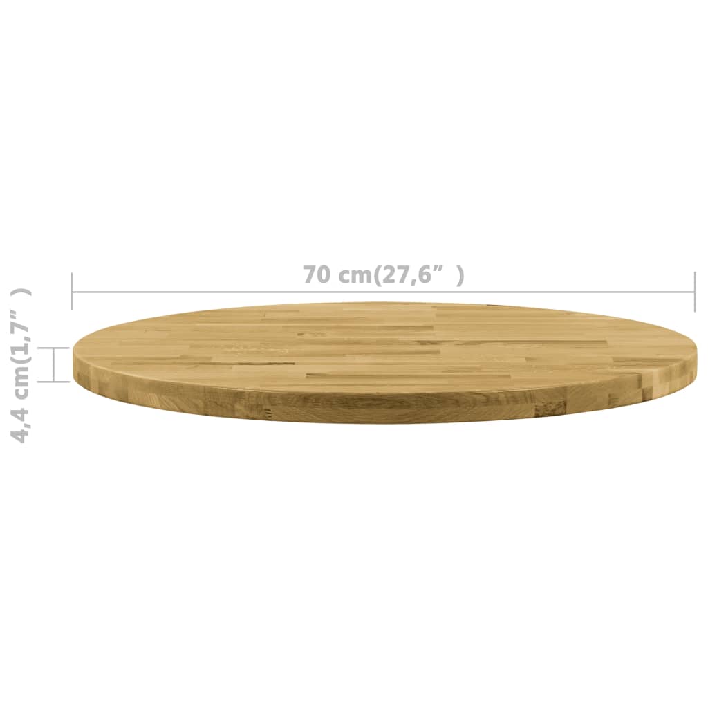 Dessus de table Bois de chêne massif Rond 44 mm 700 mm