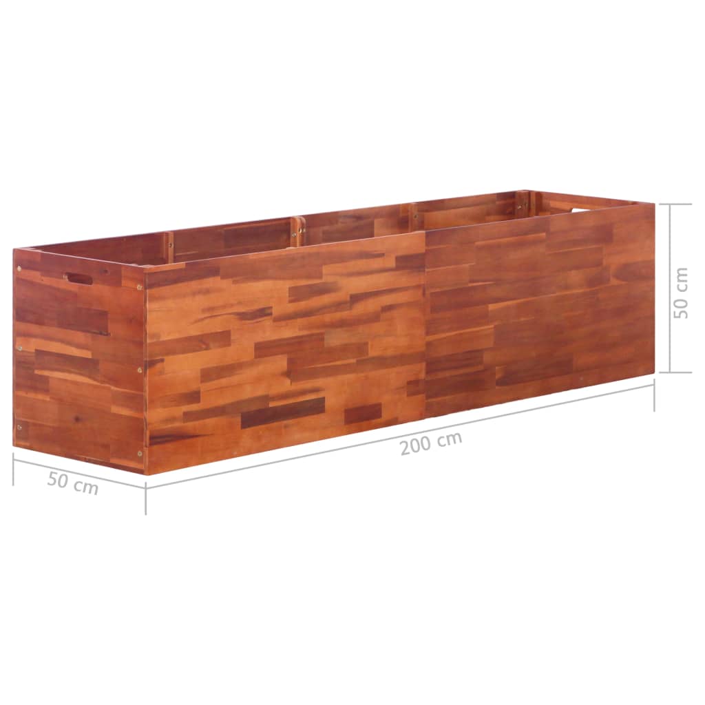 Lit surélevé de jardin Bois d'acacia 200x50x50 cm