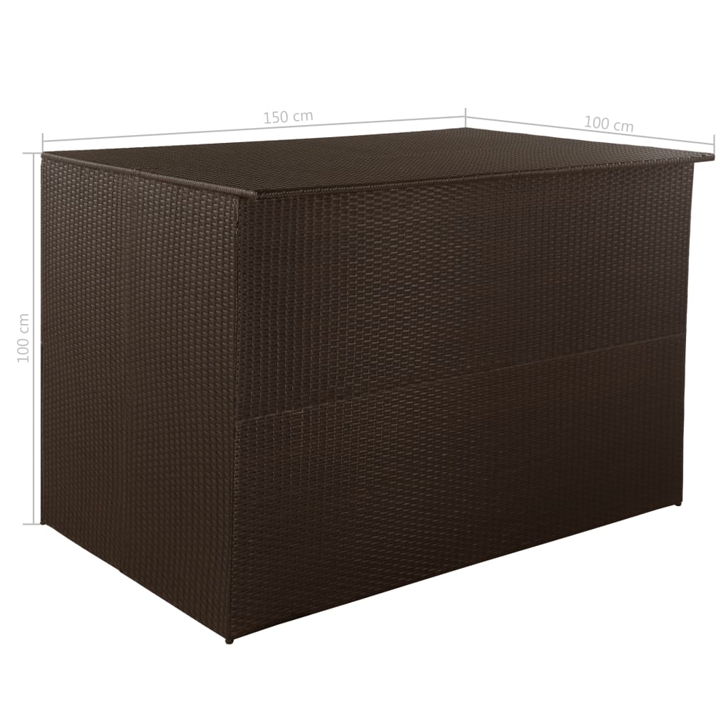 Boîte de stockage de jardin Marron 150x100x100cm Résine tressée