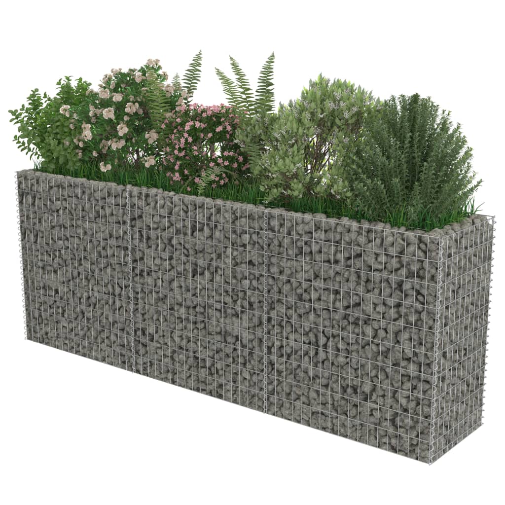 Lit surélevé à gabion Acier galvanisé 270x50x100 cm