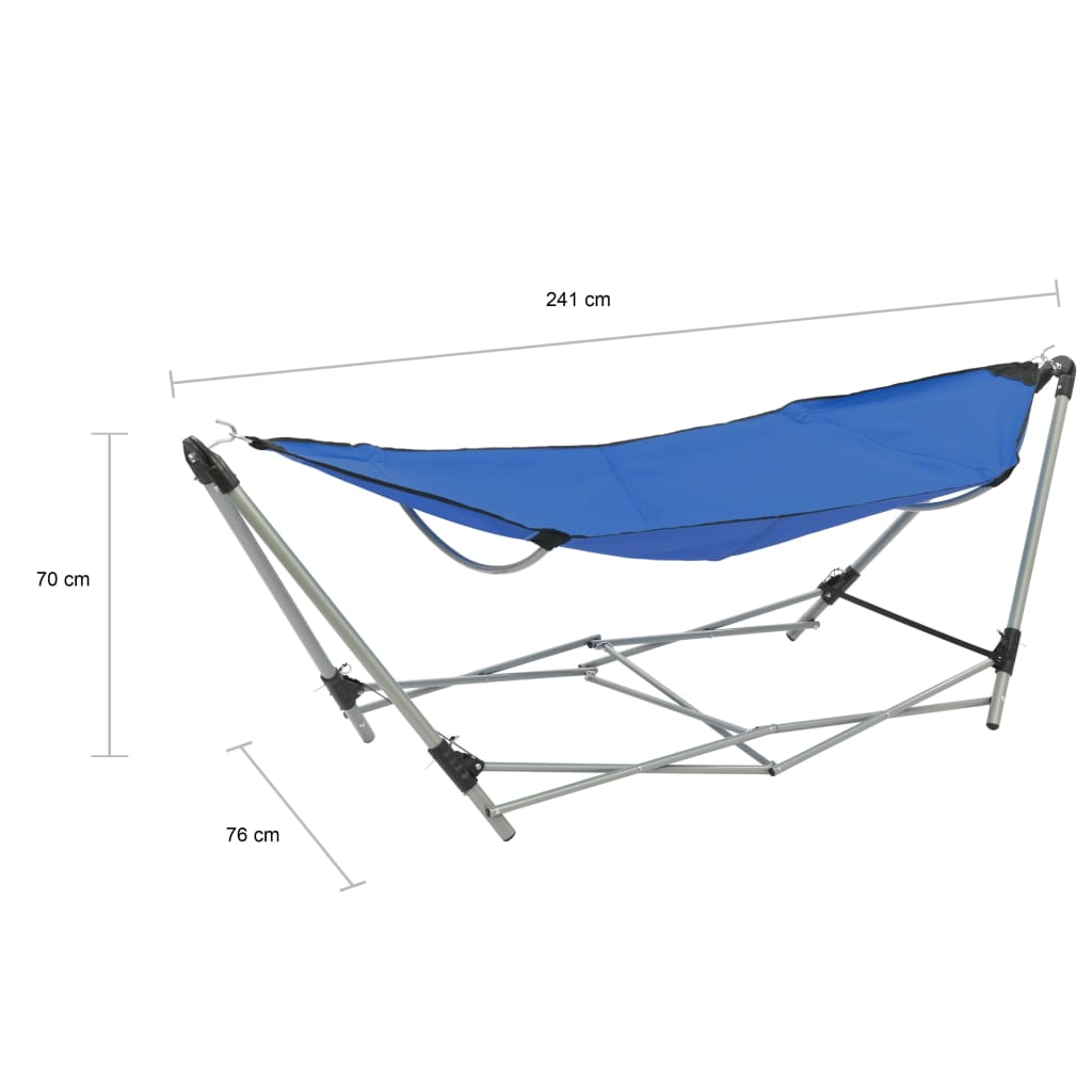 Hamac avec support pliable Bleu