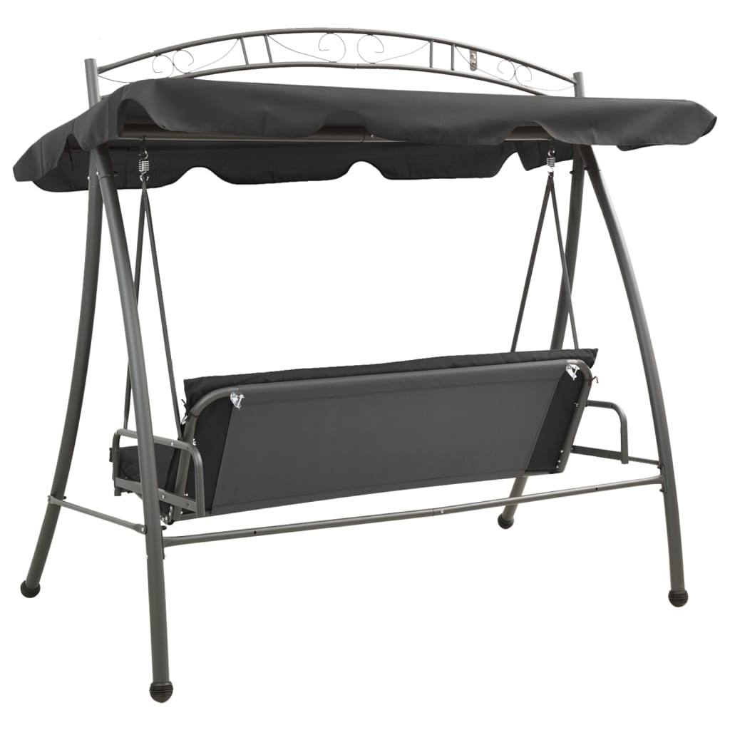 Balancelle convertible à auvent Anthracite 198x120x205 cm Acier