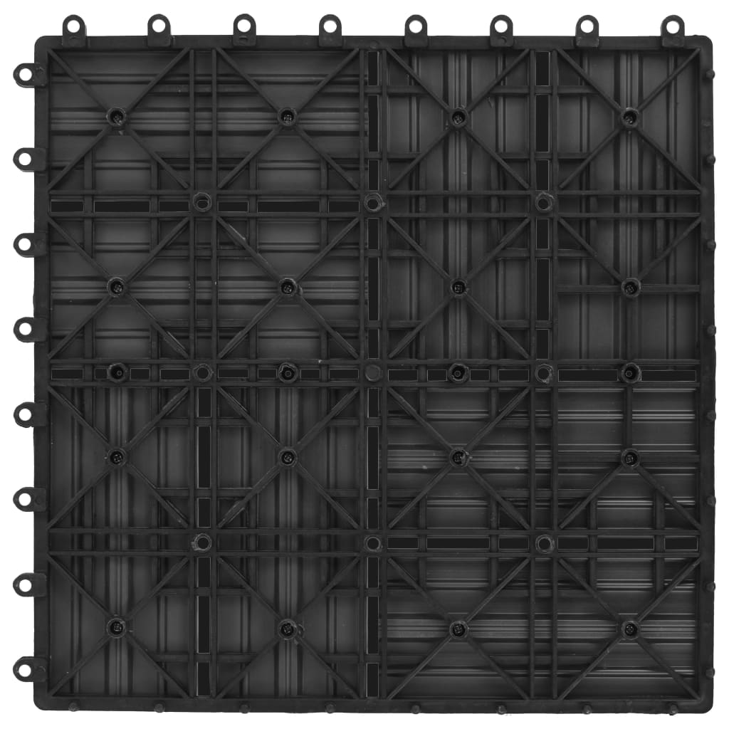 Carreau de terrasse 11 pcs WPC 30 x 30 cm 1 m² Gris