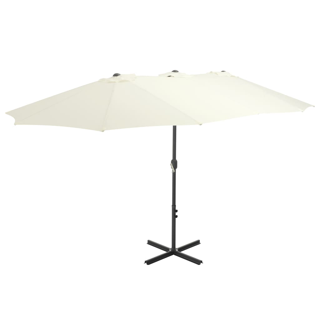 Parasol d'extérieur et poteau en aluminium 460 x 270 cm Sabe