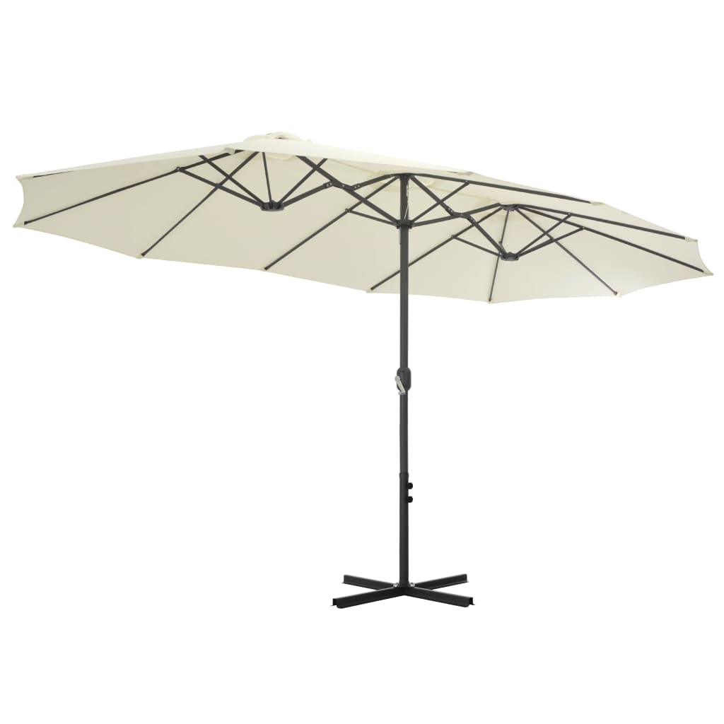 Parasol d'extérieur et poteau en aluminium 460 x 270 cm Sabe
