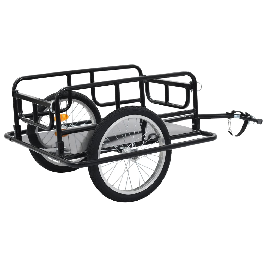 Remorque de bicyclette 130x73x48,5 cm Acier Noir