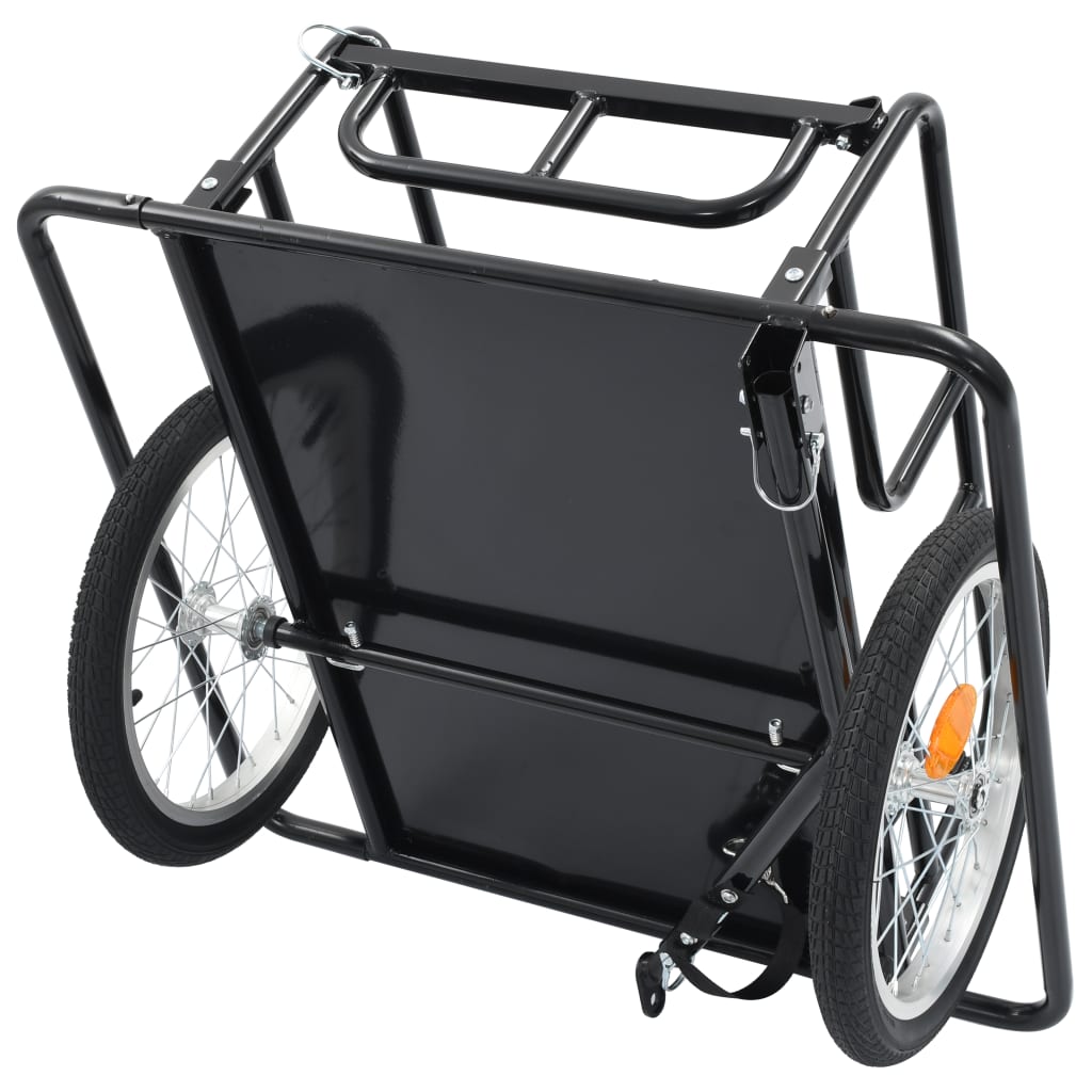 Remorque de bicyclette 130x73x48,5 cm Acier Noir